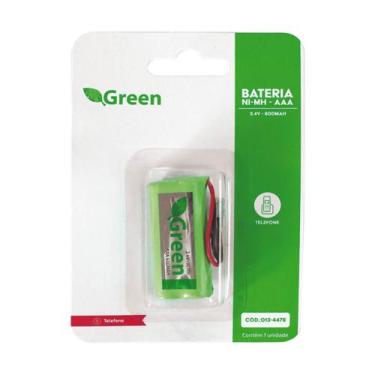 Imagem de Bateria Para Telefone Sem Fio 2,4v 600mah Aaa Dura Muito+ - GREEN