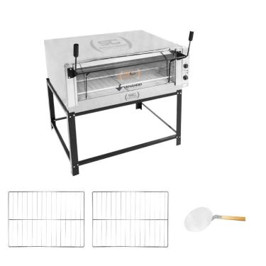 Imagem de Forno Elétrico Industrial Refratária Roma Inox Feri110 220v + 2 Grades Extra + pá Pizza...