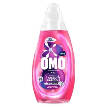 Imagem de Lava-roupas liquido omo ciclo rapido acao cuidado frasco 1,4l omo