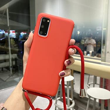 Imagem de Estojo macio com alça transversal para Samsung Galaxy A51 A71 A50 A70 A31 A40 A10 A81 A91 A20 A30 M31 A21S Candy Color, vermelho, para M20