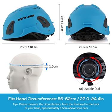 Imagem de Tingpai Capacete de escalada Capacete de segu nça pa ciclismo com farol protetor auricular Pontos de f ação da lanterna t sei pa caminhadas escalada espe logia