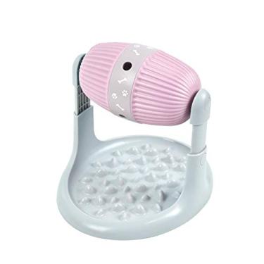 Imagem de Buyter Rolo cilíndrico para animais de estimação, brinquedo para vazamento de alimentos, tigela para selva alimentador interativo (rosa)