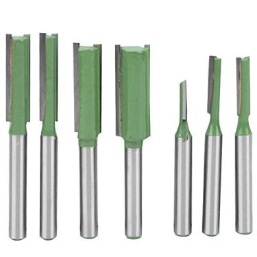 Imagem de Fresa para marcenaria, 7 peças/conjunto verde 6 alças ferramentas de aço tungstênio máquina de corte com gravação