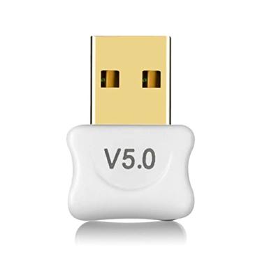 Imagem de Receptor Bluetooth 5.0 Adaptador USB Wireless Transmissor Para PC, Computador, Notebook, Laptop, Fone de Ouvido, Gamepad, Impressora, Acessório Eletrônico Preto ou Branco LINHA PREMIUM ONYK (Branco)