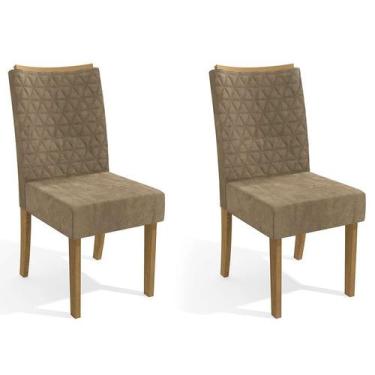 Imagem de Conjunto Com 2 Cadeiras De Jantar Brighton Caramelo E Freijó - Kappesb