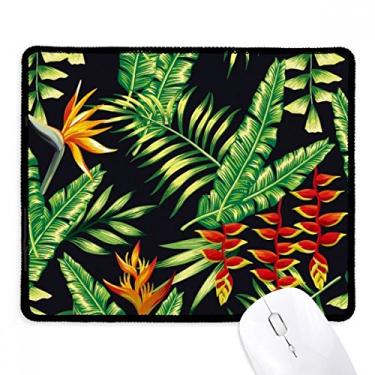 Imagem de Tapete de borracha para jogos com bordas costuradas para desenho de folhas tropicais
