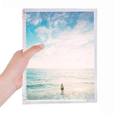 Imagem de Caderno de fotos Ocean Sand Beach Sea com folhas soltas e diário recarregável