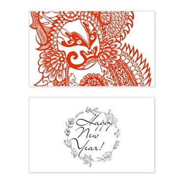 Imagem de Cabeça de ópera vermelha com estampa de corte de papel para festivais de ano novo cartão felicitações mensagem presente
