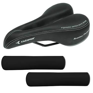 Imagem de Selim Calypso Sentus Point Preto e Manopla Espuma Preto