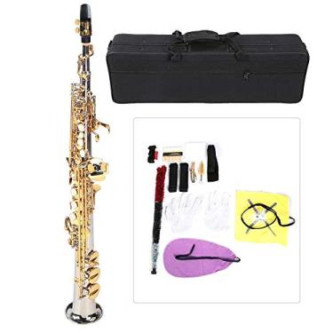 Imagem de Saxofone de latão leve de alta sensibilidade, Sax reto durável, para prática de jogar
