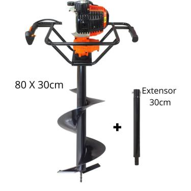 Imagem de Perfurador de Solo Vulcan Trent VPS520 2T 52cc 2,5hp Ideal Para o Plantio na Agricultura Acompanha Broca 80x30cm Com Pino Trava + Extensor de 30cm