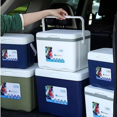 Imagem de Caixa de Entrega de Alimentos Isolada a Quente, Caixa de Isolamento Frio PP 6L de Grande Capacidade para Acampar (Azul)
