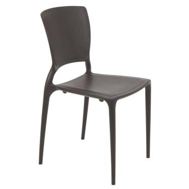 Imagem de Cadeira Sofia Marrom Sem Braços Com Encosto Fechado Em Polipropileno E Fibra De Vidro