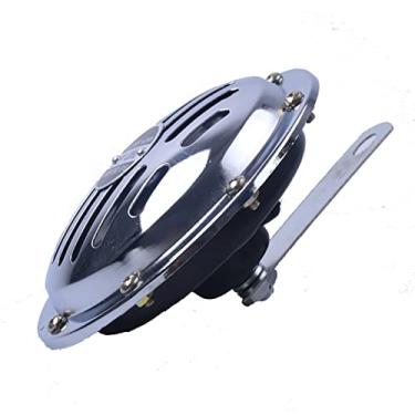 Imagem de Buzina de ar super alta 125 mm buzina de ar elétrica 12 V cor cromada alta bobina de alumínio para veículos carros, caminhões, motocicletas, kit de buzinas de trem