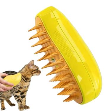 Imagem de Escova Steamy Cat – 3 em 1 escova vaporizada para gatos, pente Stea- autolimpante, pente de remoção de pelos de animais de estimação, escova vaporizador para gatos para remover cabelos emaranhados e soltos, ferramenta de cuidados