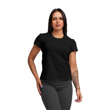 Imagem de Camiseta Algodão Solid Muvin - Feminino - Mais Conforto - Academia – Camiseta Manga Curta - Treino Funcional - Corrida – Ginástica – Fitness - Caminhada (M, Preto)
