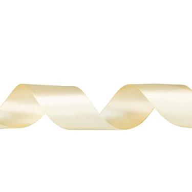 Imagem de Craft County - Fita de cetim dupla face de 3,8 cm – Chiffon limão – 23 metros – Ótimo para projetos de artesanato, embrulho, casamentos, festas, projetos florais, decoração de casa e muito mais