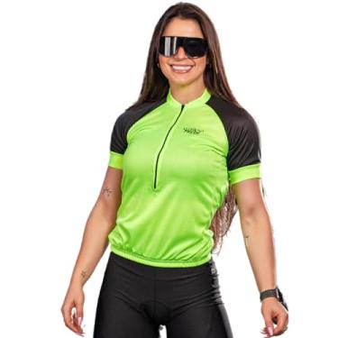 Imagem de Camisa de Ciclismo Feminina Manga Curta Way Fresh Verde Limão Proteção UV Slim Confortável Pro Bike (BR, Alfa, M, Regular, Way Fresh Verde Limão)