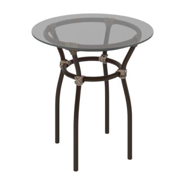 Imagem de Mesa de Centro Jardim/área de Lazer 50cm Vidro e Aço com Junco Sintético Multimóveis Cr8004 Café Mesclado