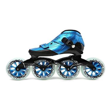 Imagem de Patins em linha de fibra de carbono profissional 4 * 90-110 mm competição 4 rodas patinação de corrida para adultos lâminas de rolo de fileira única iniciante esportes ao ar livre fitness para homens