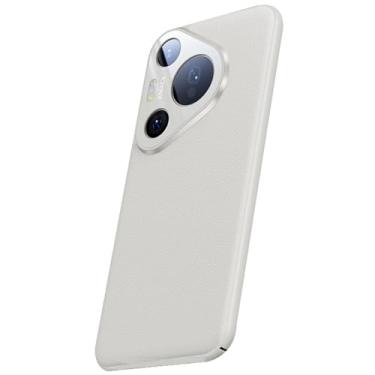 Imagem de LTLMYDAM Capa para HuaWei Pura 70 Ultra/70 Pro/70 Pro+/70, capa de couro estilo empresarial, macia, proteção antiqueda, ultrafina, branca, 70 Pro