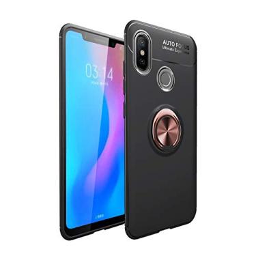Imagem de Caso de proteção para xiaomi mi 6x / mi a2 caso macio Tpu. Caso à prova de choque 360 ​​graus de giro Metal Magnetic Ring Kickstand Dissipação de calor Anti-Fall Case Protetora(Rose Gold)