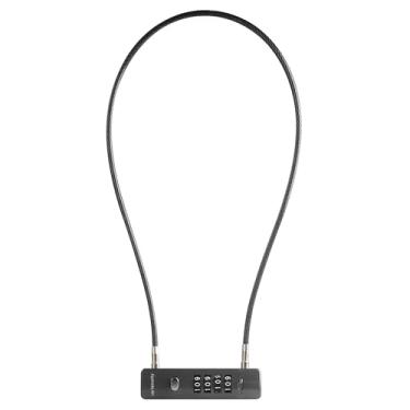 Imagem de UP Security Trava de cabo longo com trava de combinação, travas em U de segurança antifurto para motocicletas, barcos, bicicletas e scooters, com estrutura de metal durável e cabo de aço (cinza, cabo