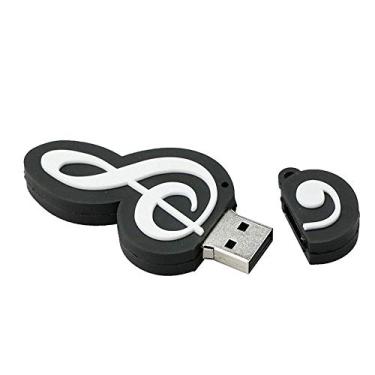 Imagem de 4GB Music Note Model USB Flash Drive USB 3.0 Dispositivo Armazenamento USB Flash Disk USB Drive USB 3.0 Memory Stick USB Stick U Disk Pen Drive USB Flash Memory USB Disk Armazenamento Dados - Preto