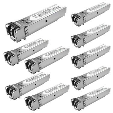 Imagem de 10 unidades 1,25 G SFP módulo 1000Base-SX multimodo LC transceptor, 850 nm MMF, alcance de 550 m - compatível com Cisco SFP-GE-S, Meraki MA-SFP-1GB-SX, Ubiquiti UF-MM-1G, Mikrotik, TP-Link, Netgear,