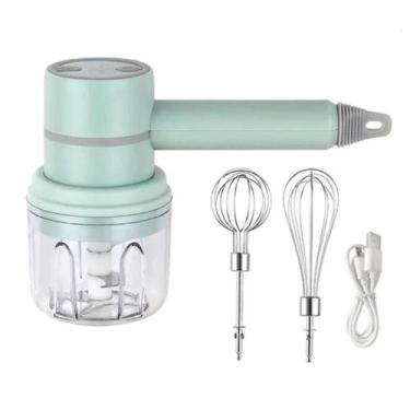 Imagem de Mini Triturador E Batedeira Usb 2 Em 1 Processador Alho - Mixer De Mão