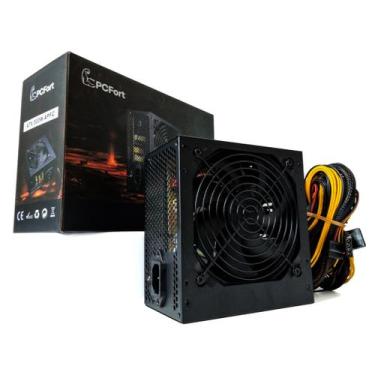 Imagem de Fonte 500w PCFort 80 Plus Bronze, automática com PFC ativo