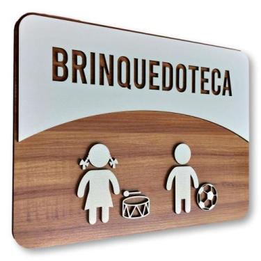 Imagem de Placa De Sinalização  Brinquedoteca - MDF 30x21cm - Victare