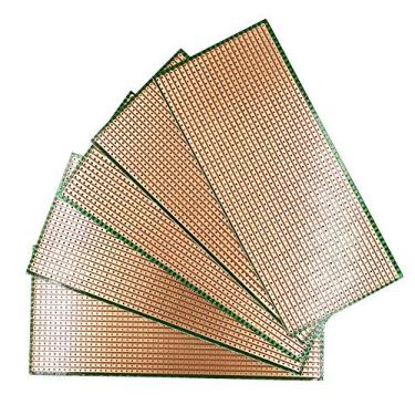 Imagem de YUNGUI Stripboard Veroboard de 6,5 x 14,5 cm, 5 peças de placa de circuito de protótipo de solda DIY para solda e projeto eletrônico compatível com kits Arduino