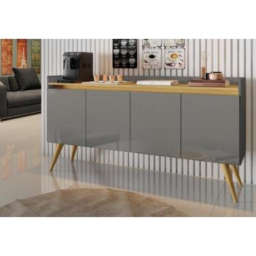 Imagem de Buffet Gold 4 Portas Cinza/Mel Móveis Primus