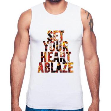 Imagem de Regata Set your heart ablaze - Foca na Moda, Branco, GG