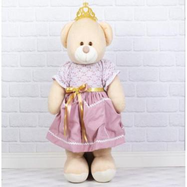 Imagem de Porta fraldas ursa princesa petit com renda - enfeite de porta bebe - 