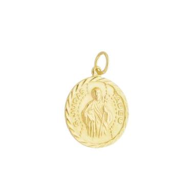 Imagem de Pingente Medalha São Judas Tadeu Ouro Amarelo 18 Kl - Juniorjoiaspirac