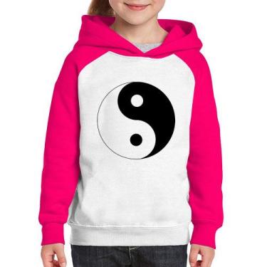 Imagem de Moletom Infantil Yin-Yang - Foca na Moda, Branco, Rosa, 2