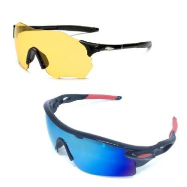 Imagem de Kit 2 Óculos de Sol Esportivo Espelhado Uv 400 + Noturno - PENDULARI
