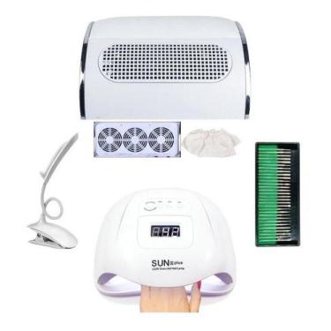 Imagem de Kit Cabine 80w Sugador 3 Cooler Luminária Led Kit 30 Brocas - OEM