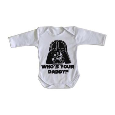 Imagem de body nenê criança roupa bebê manga longa Darth Vader Daddy - Empório D