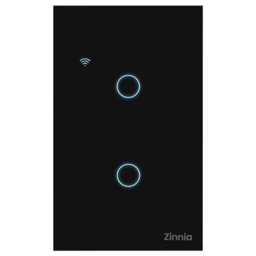 Imagem de Interruptor Smart Zinnia, 2 Botoes, 10A, 2 Botoes, 50/60Hz, Preto, ZNS