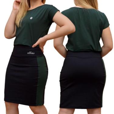 Imagem de Conjunto Short Saia + Blusa Dryfit Poliamida Moda Fitness Evangélica U