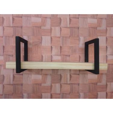 Imagem de Prateleira Reta Estilo Industrial Rústico Madeira Grossa - Personaliza