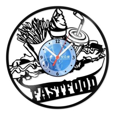 Imagem de Relógio De Parede Disco Vinil Cozinha - Fast Food - VCZ-042 - Modernar