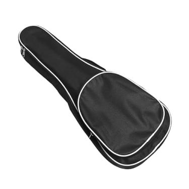 Imagem de Estojo para Ukulele de 66 cm, alças para mochila, armazenamento para apresentações de shows de viagem (preto com borda branca)