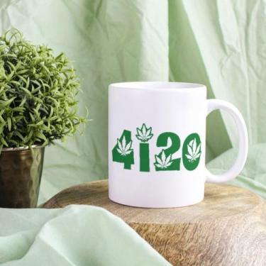 Imagem de Caneca Porcelana 4i20  Erva Canabbis - Zlprint