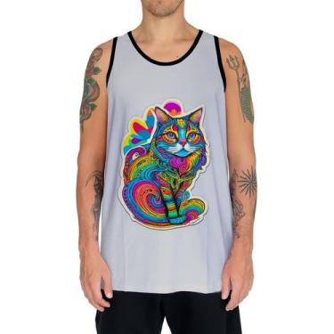 Imagem de Camiseta Regata Rave Gato Psicodélico Good Vibe Psicodelia 9 - Enjoy S