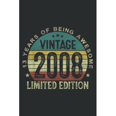 Imagem de Vintage 2008 13Th Birthday Gifts for Boys Girl 13 Birthday Meme: FLOWER JOURNAL: 6" x 9", 110 Pages, Lined Writing Notebook, White Lined Paper, ... Memos, Meetings, ... Artists, and Students.