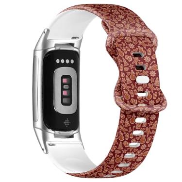 Imagem de Pulseira esportiva macia compatível com Fitbit Charge 5/Fitbit Charge 6 (biscoitos de gengibre de Natal) para mulheres e homens